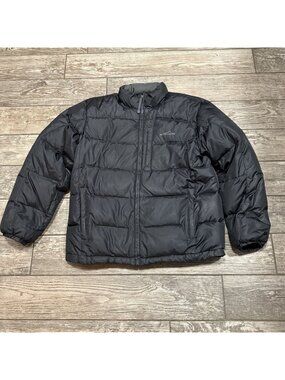 Eddie Bauer Mens Premium Goose Down Puffer Jacket L Black Lightweight Warm